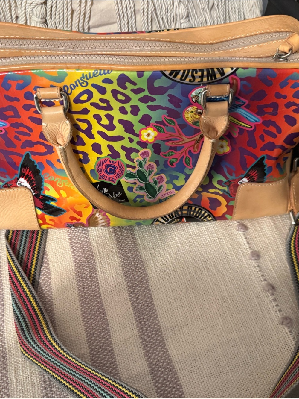 Consuela Cami discontinued Multicolor Women's Satchel Bag with Leather  Accents